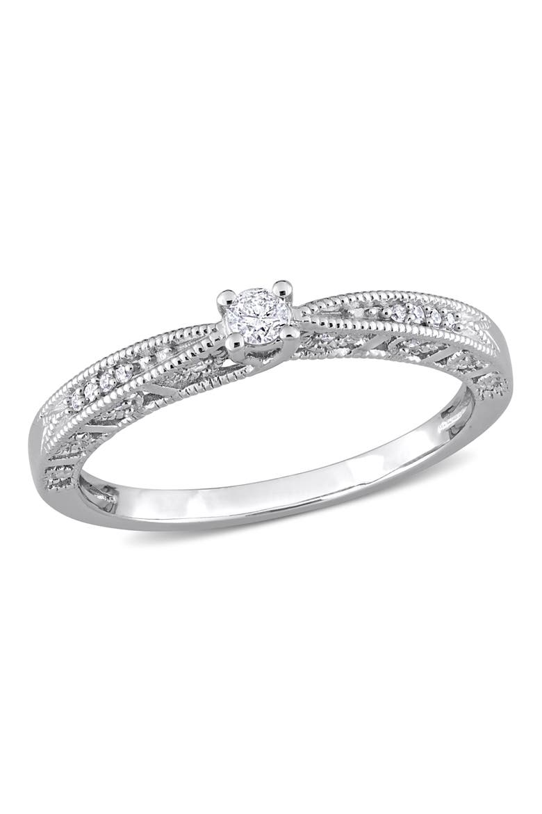 1/10 CTW Diamond Vintage Ring, Main, color, Sterling Silver
