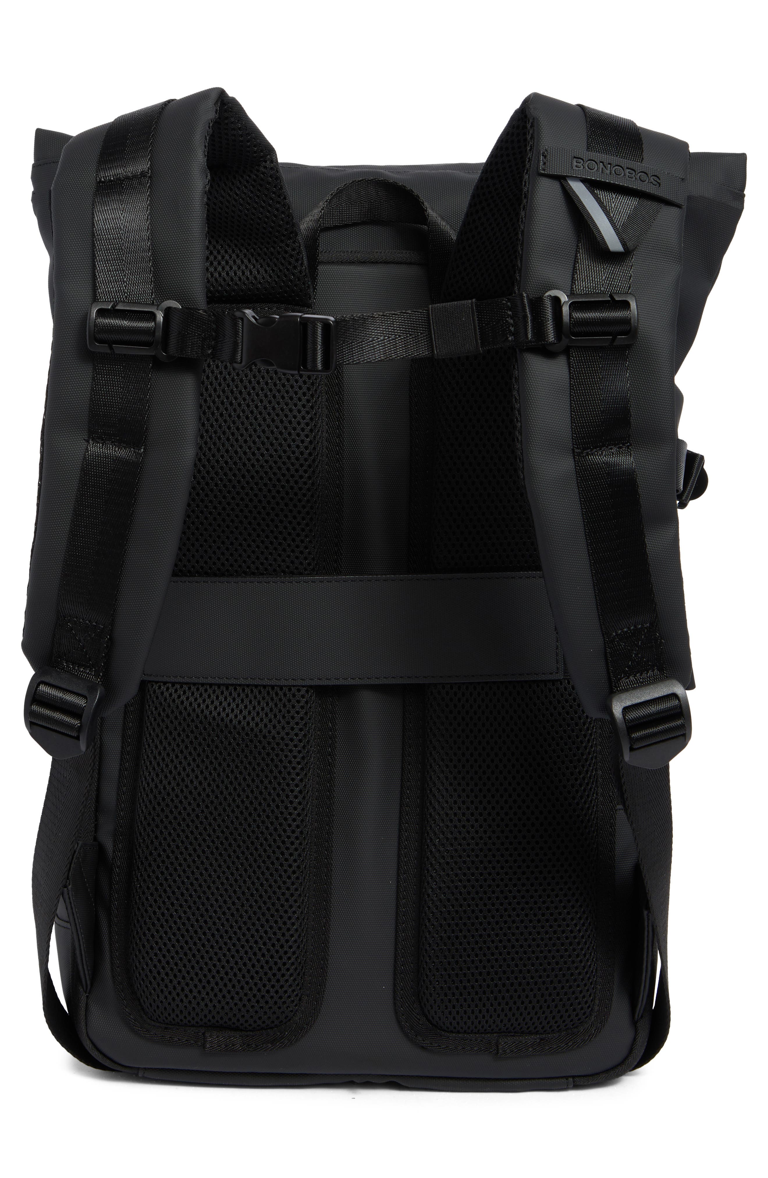 Textured Rubberized Backpack, Alternate, color, BLACK