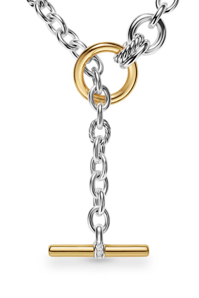 DY Mercer® Double Row Toggle Chain Necklace with Diamonds, 8mm, Alternate, color, DIAMOND