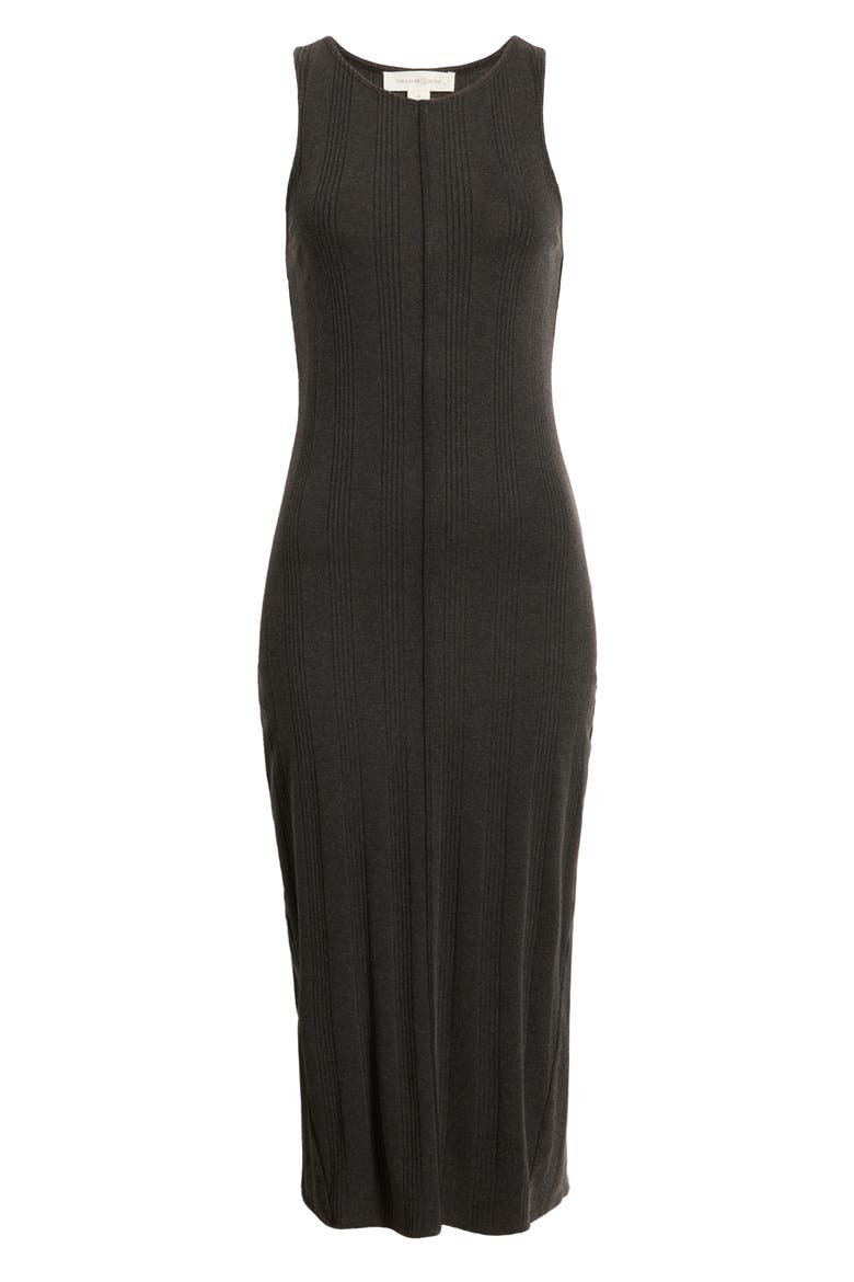 Rib Midi Tank Dress, Alternate, color, BLACK