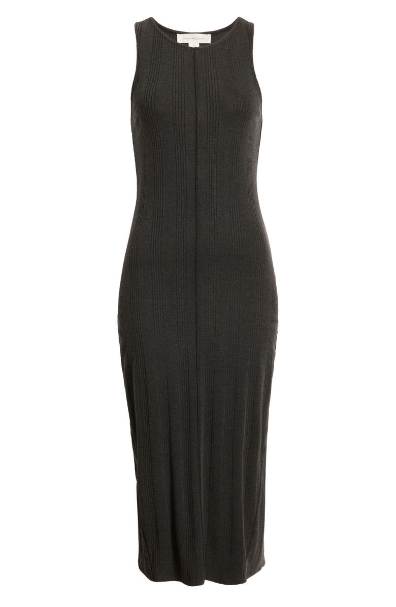 Treasure & Bond Rib Midi Tank Dress, Alternate, color, Black