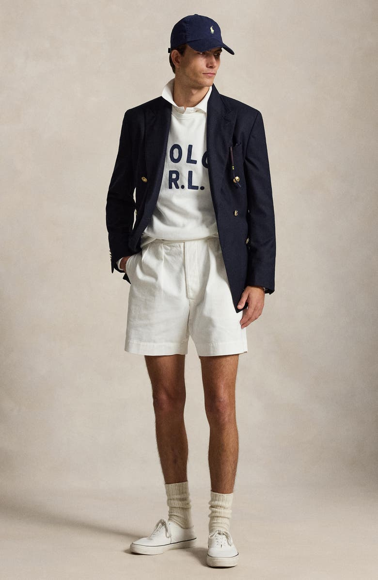 Polo Ralph Lauren Logo Appliqué Fleece Crewneck Sweatshirt, Alternate, color, White