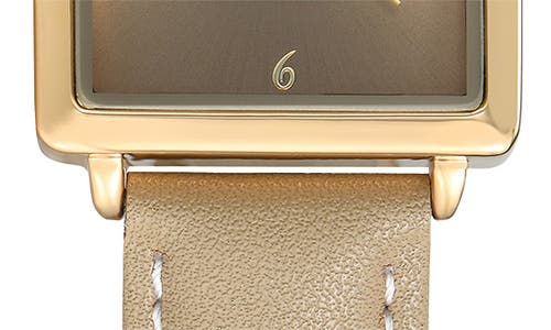 Ettika Square Case Leather Strap Watch In Brown