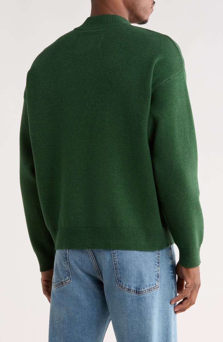SANTO STUDIO Americana Club Cotton Quarter Zip Sweater, Alternate, color, Pine