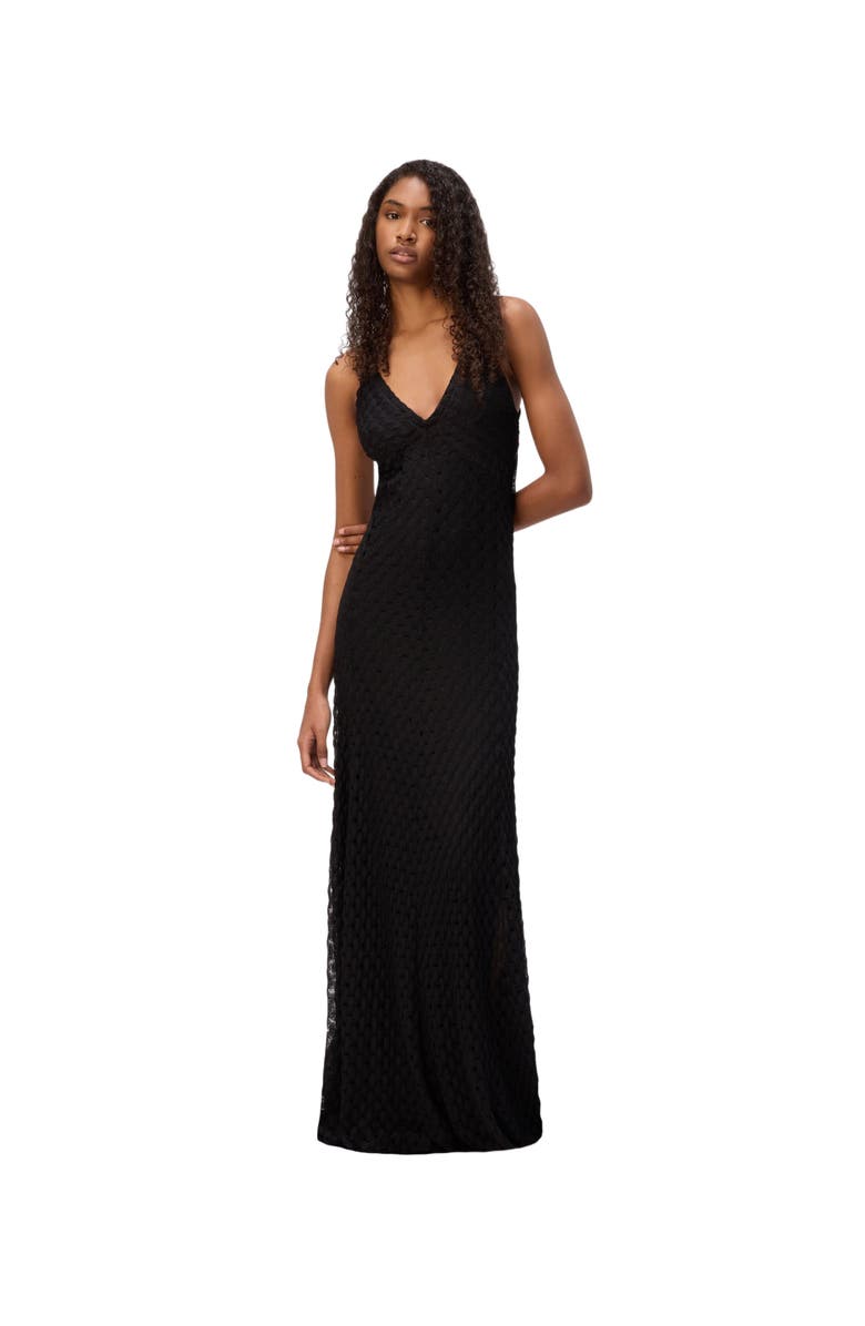 Missoni Long Viscose Dress With V-neck Lace, Alternate, color, Black