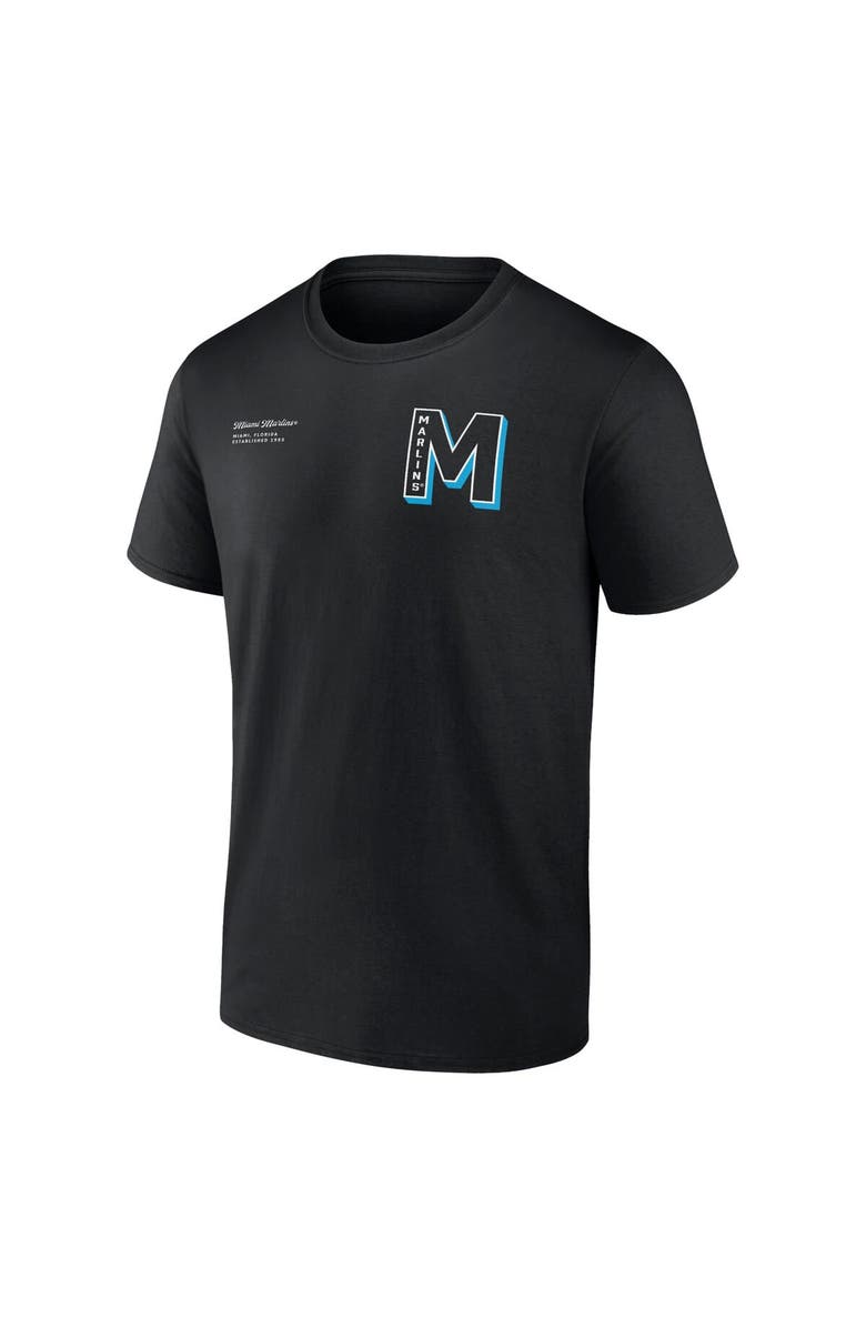 FANATICS Men's Fanatics Black Miami Marlins Split Zone T-Shirt, Alternate, color, 