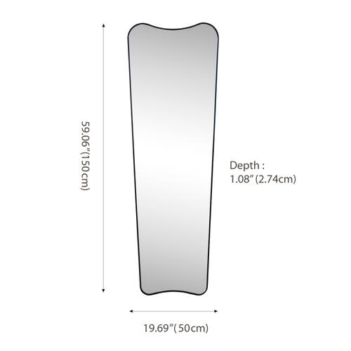 Jonathan Y Alfie Rectangular Metal Framed Wall Mounted Full-length Mirror In Black