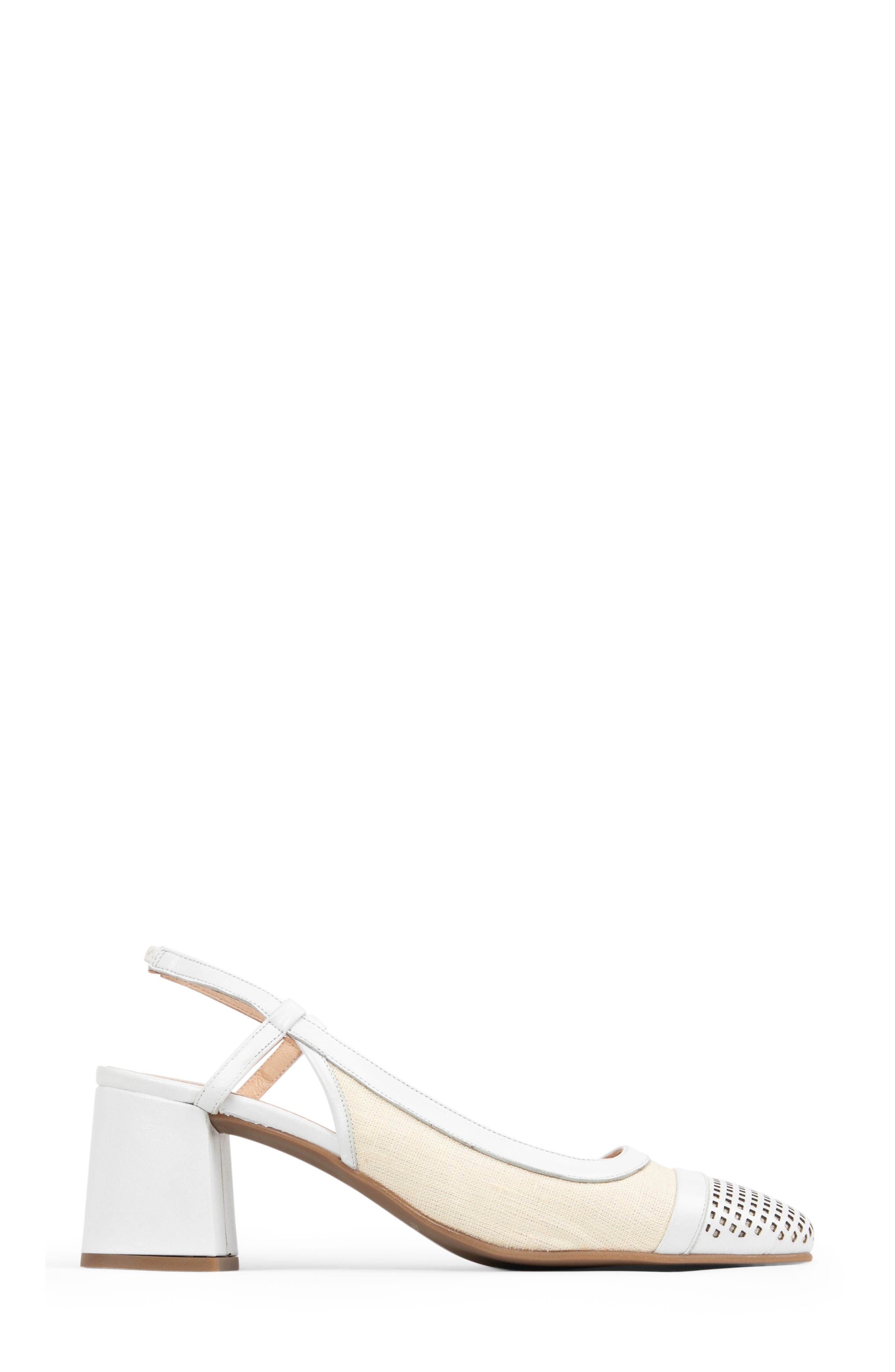 patricia green Brooks Perforated Slingback Pump, Alternate, color, Natural/ White