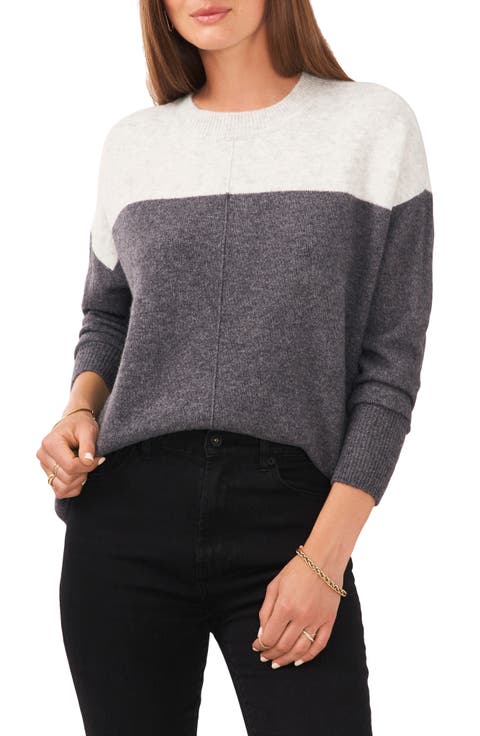 Extended Shoulder Colorblock Sweater