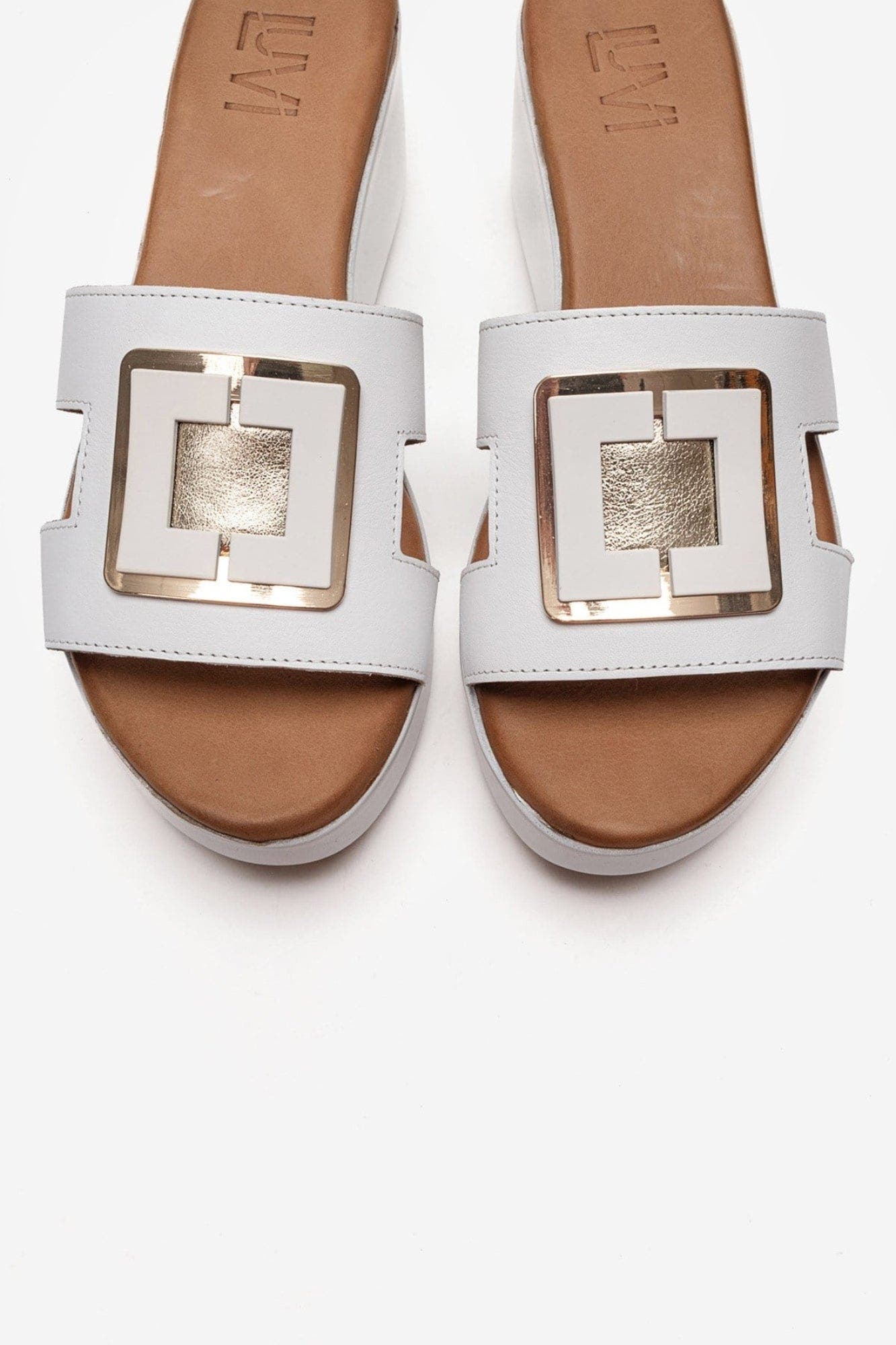 Hiola Leather Platform Sandal, Alternate, color, White