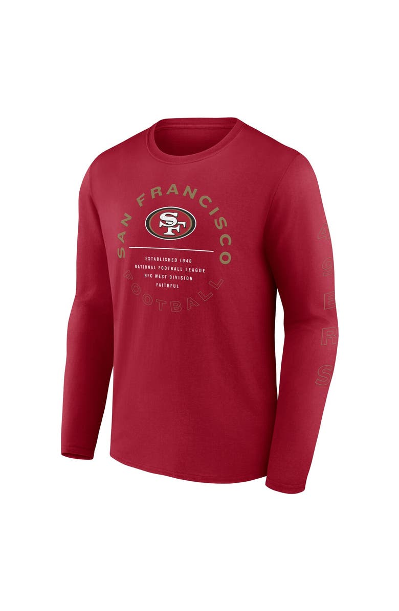 FANATICS Men's Fanatics Scarlet San Francisco 49ers Stat Sheet Long Sleeve T-Shirt, Alternate, color, Scarlet