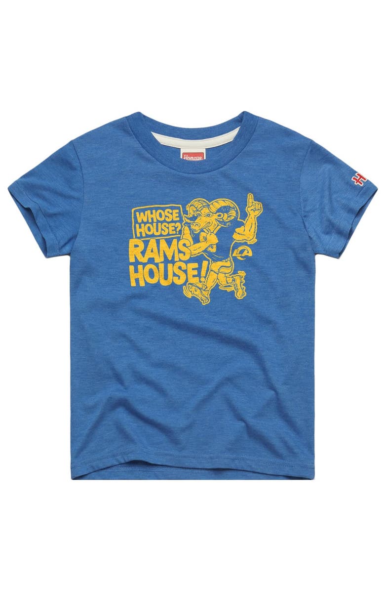 Homage Youth Homage  Royal Los Angeles Rams Whose House Mascot Tri-Blend T-Shirt, Main, color, Royal