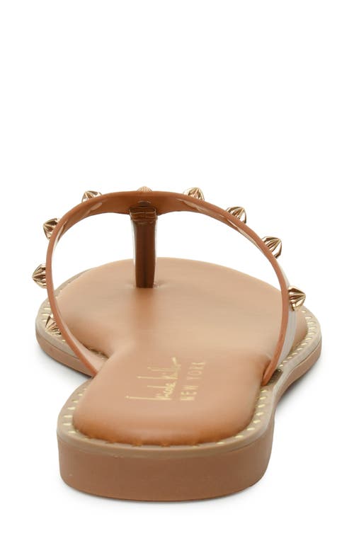 Nicole Miller Studded Thong Sandal In Tan