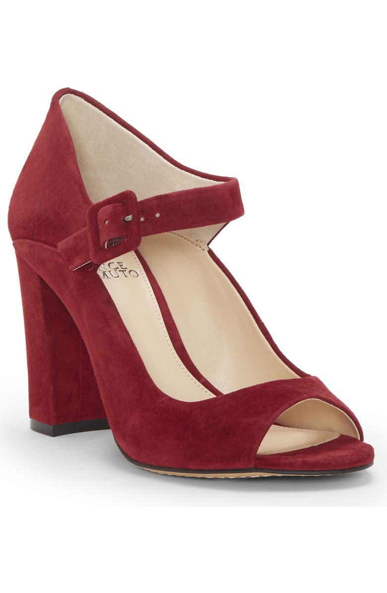 Vince Camuto Selmer Peep-Toe Pump, Main, color, Beaujolais Suede