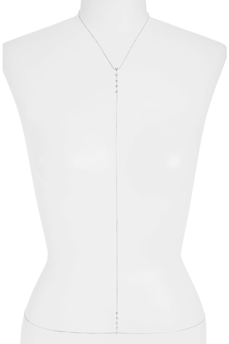 Cubic Zirconia Body Chain, Main, color, SILVER