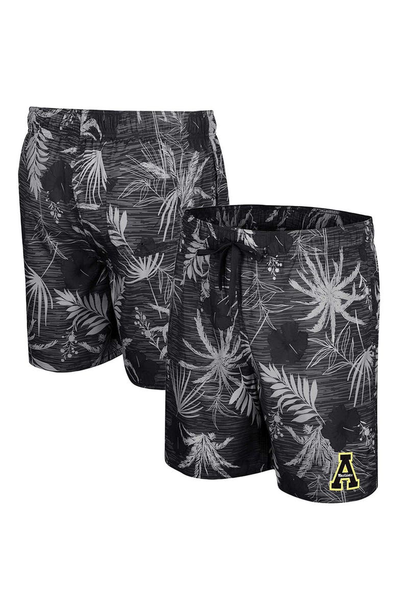 COLOSSEUM Men's Colosseum Black Appalachian State Mountaineers What Else is New Swim Shorts, Main, color, Black