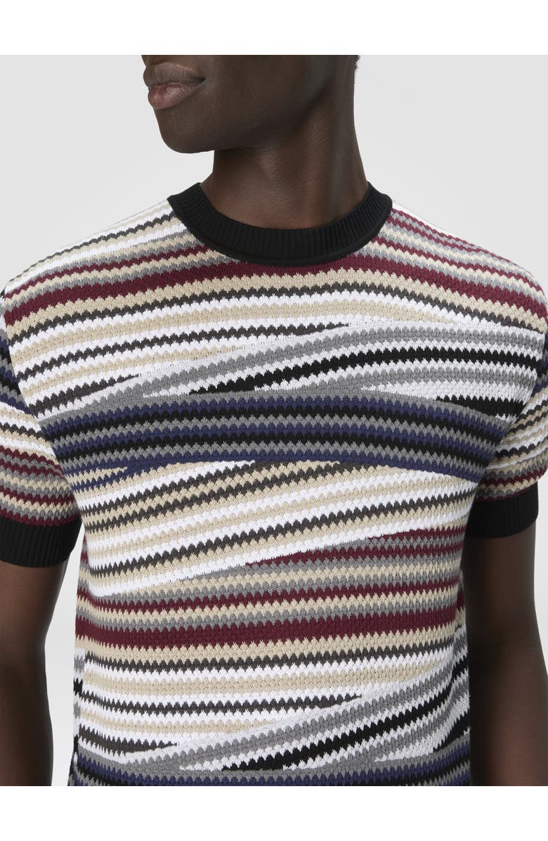 Missoni Short Sleeve T-shirt With Striped Micro Zigzag, Alternate, color, Multicoloured