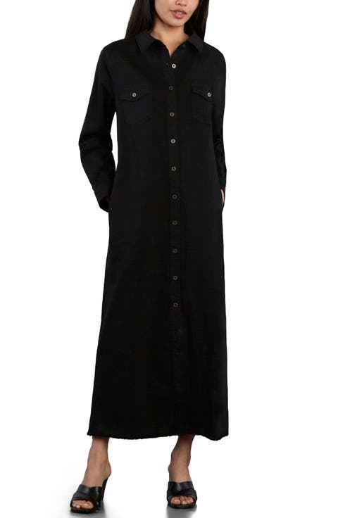 Long Sleeve Denim Maxi Shirtdress