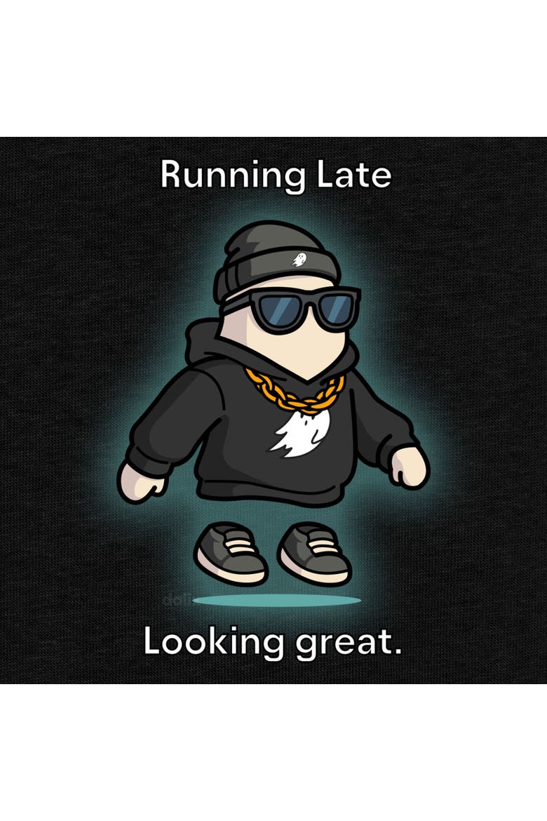 Mens Running Late Tee, Alternate, color, Black