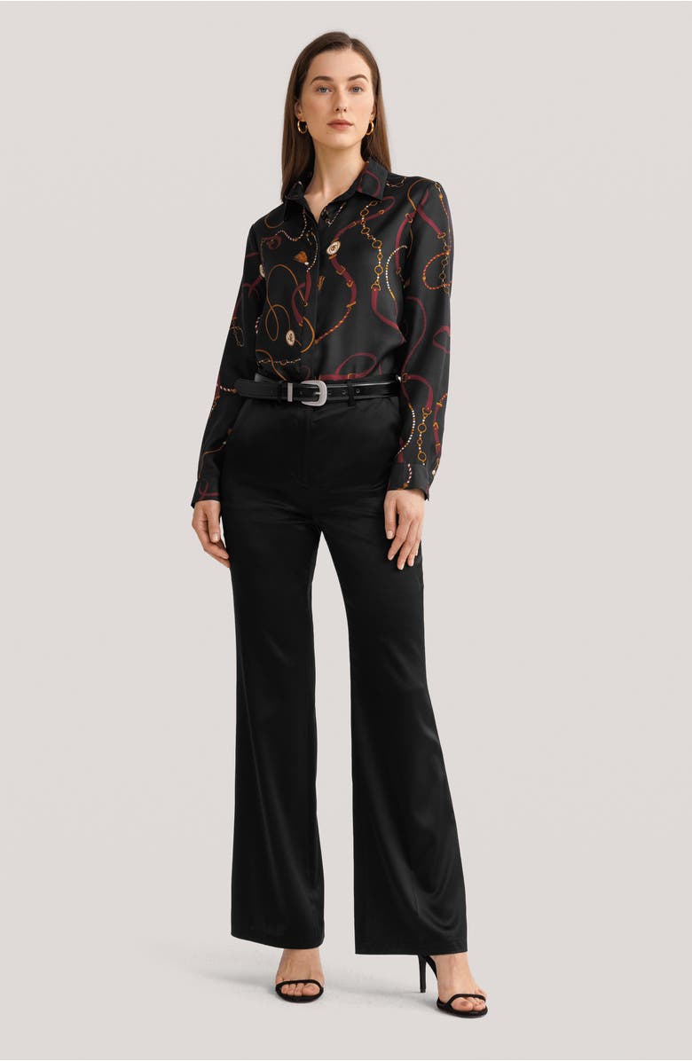 Lilysilk Women's Louisville Print Silk Shirt, Alternate, color, Louisville Print
