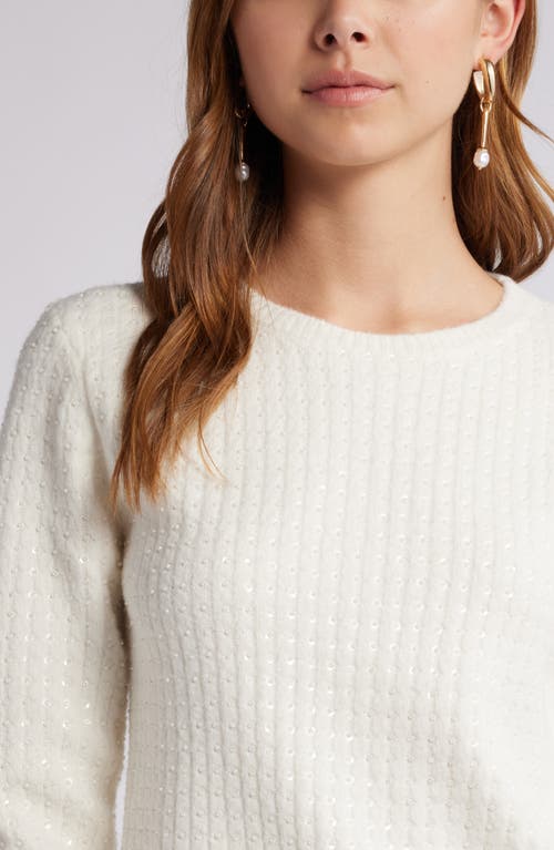 OPEN EDIT OPEN EDIT SEQUIN CREWNECK SWEATER 