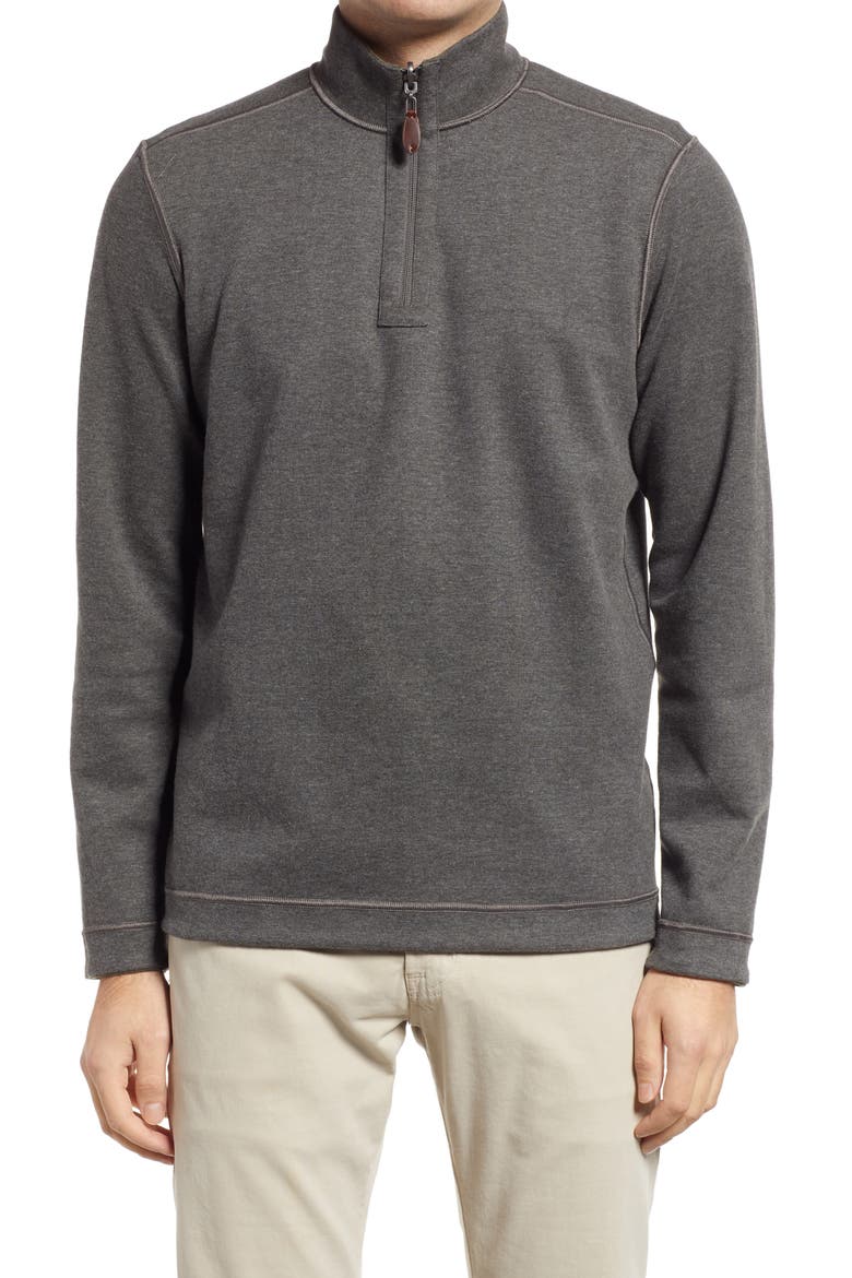 Reversible Quarter Zip Pullover, Alternate, color, OLIVE/ CHARCOAL
