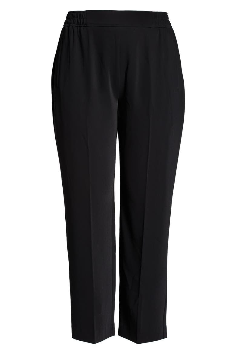Straight Leg Pull-On Pants, Alternate, color, BLACK