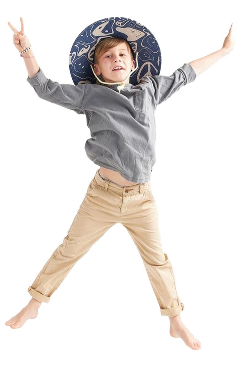 Hemlock Harvey Big Kids Straw Lifeguard Hat, Alternate, color, Smiley Faces