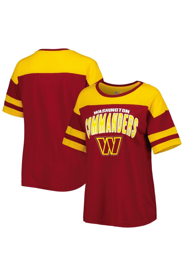Women's G-III 4Her by Carl Banks Burgundy/Gold Washington Commanders Play the Ball T-Shirt, Main, color, Burgundy