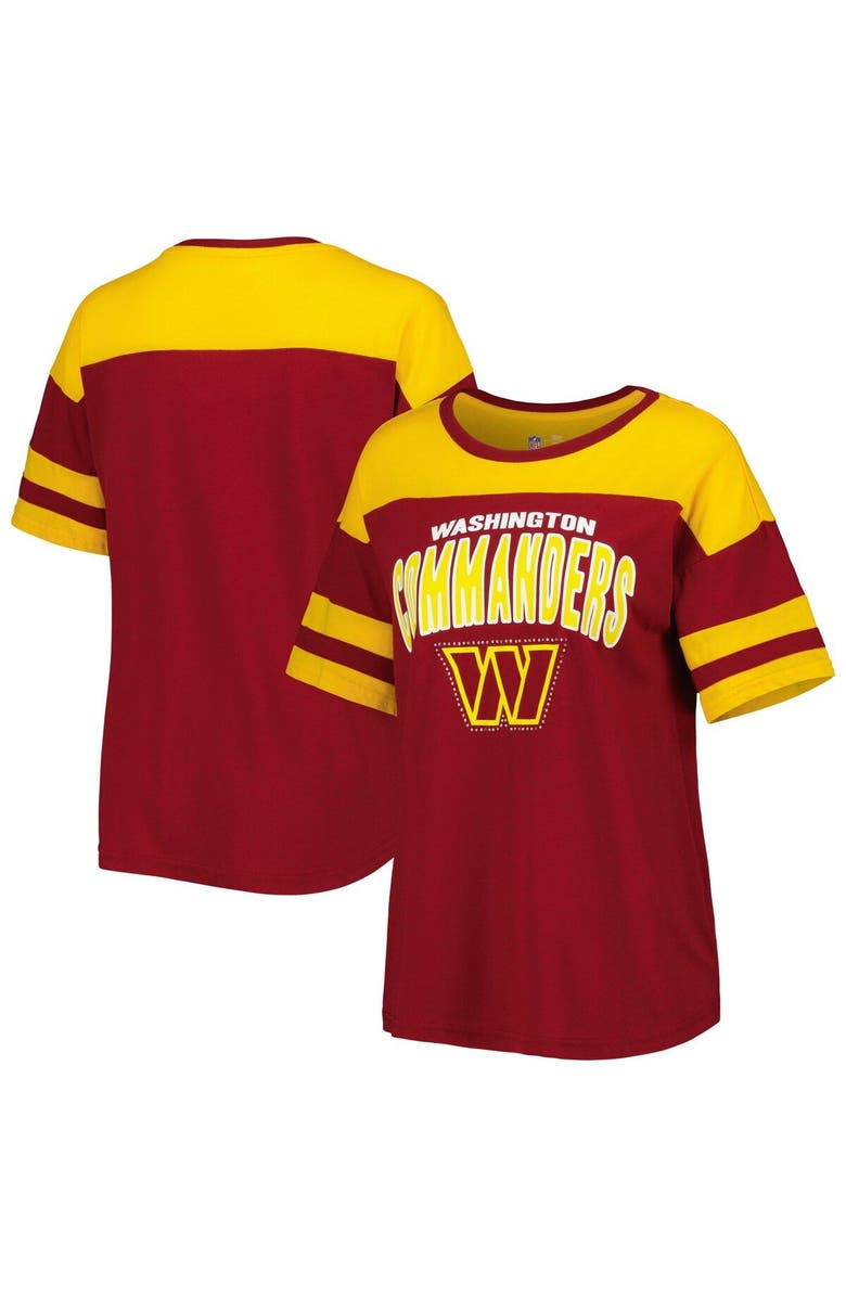 G-III 4HER BY CARL BANKS Women's G-III 4Her by Carl Banks Burgundy/Gold Washington Commanders Play the Ball T-Shirt, Main, color, Burgundy