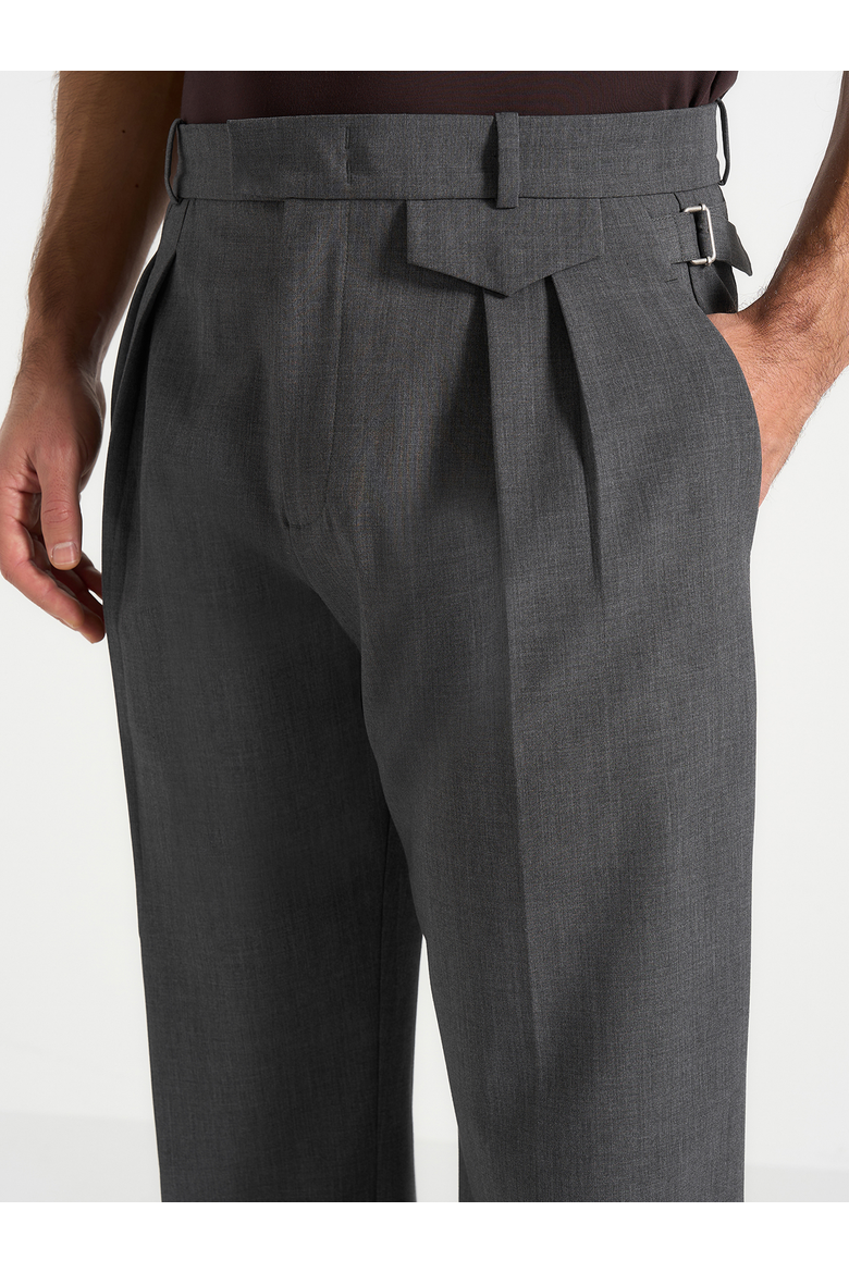 Pierre Straight Leg Pleat Front Trousers, Alternate, color, Grey