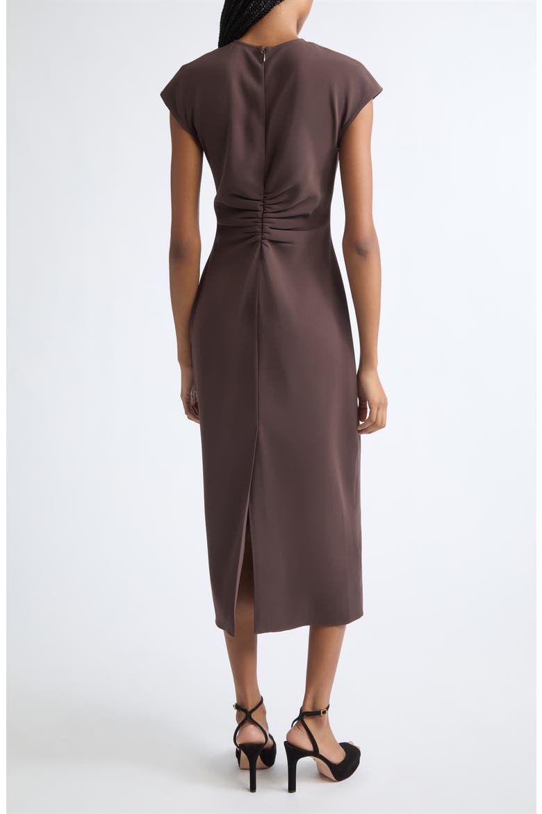 June Ruched Midi Dress, Alternate, color, ESPRESSO