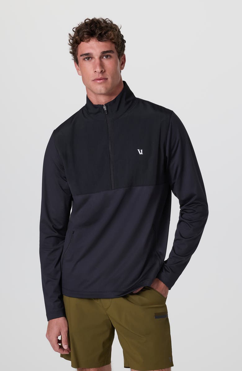 Vuori Sunday Element Half Zip Pullover, Alternate, color, Black
