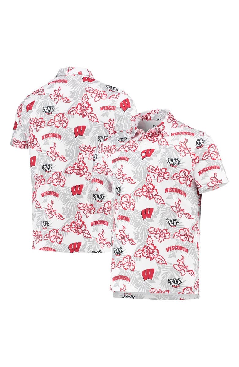 Reyn Spooner Men's Reyn Spooner White Wisconsin Badgers Performance Polo, Alternate, color, 