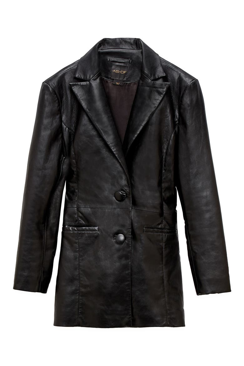 Jordan Bf Recycled Leather Blazer, Alternate, color, BLACK