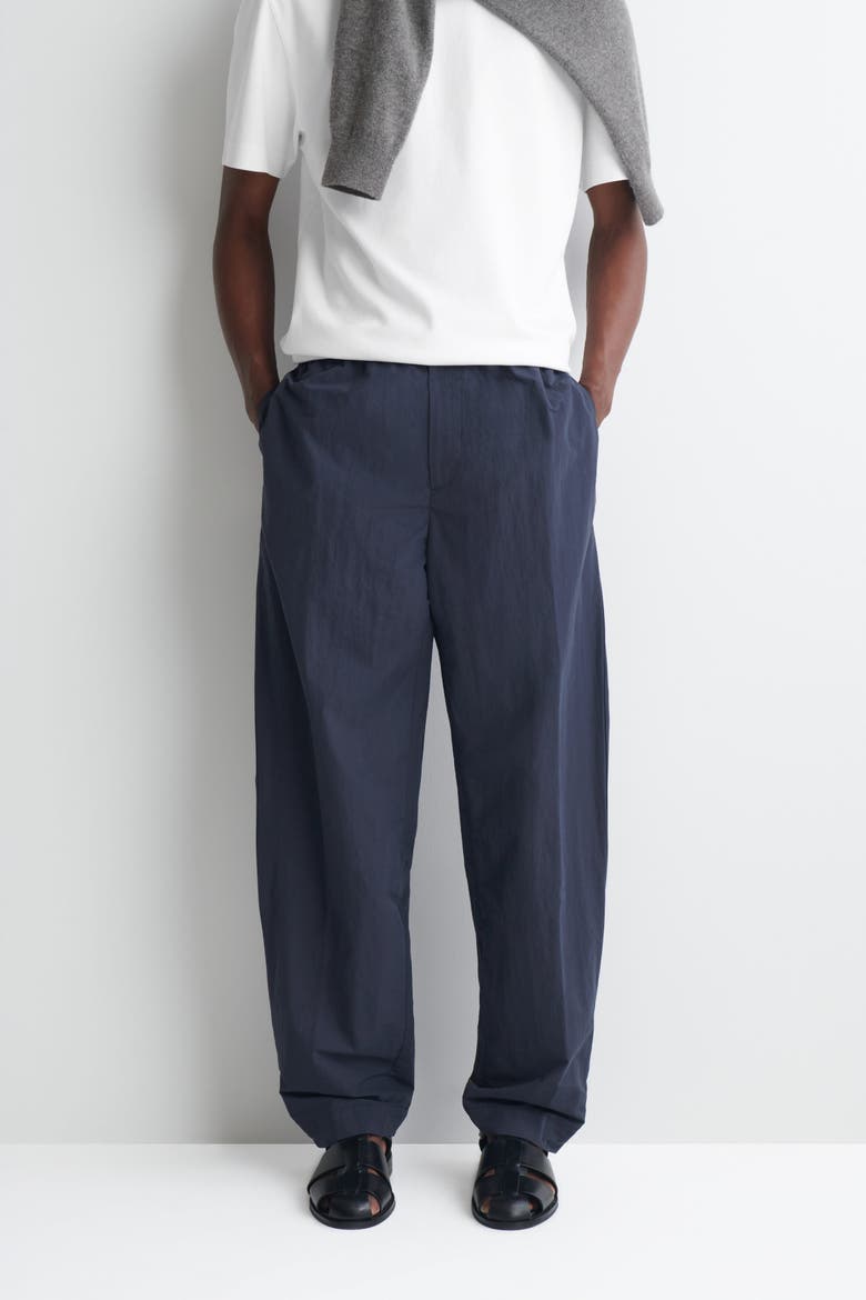 Zip-Detail Relaxed-Fit Straight-Leg Pants, Alternate, color, NAVY