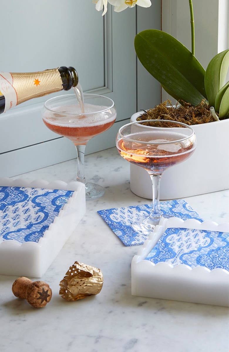 Mariposa Provençal Napkin Holder Set, Alternate, color, White