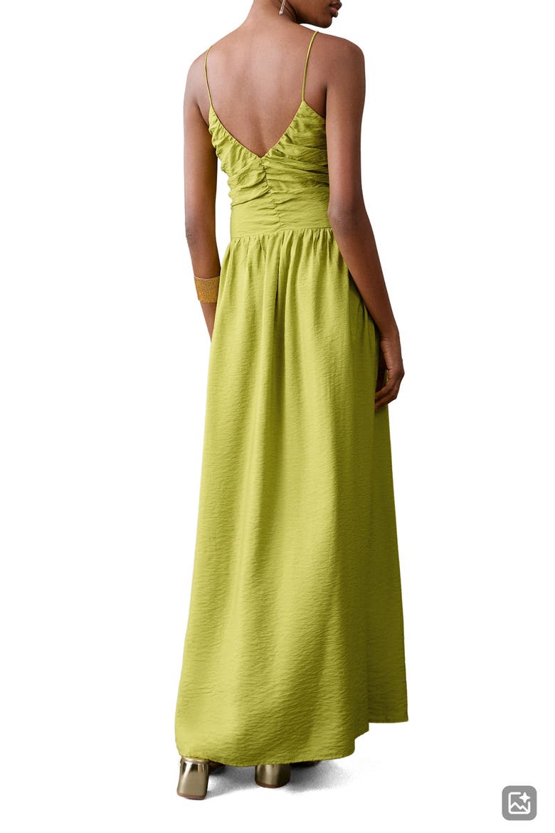 Ruched Maxi Dress, Alternate, color, LIME