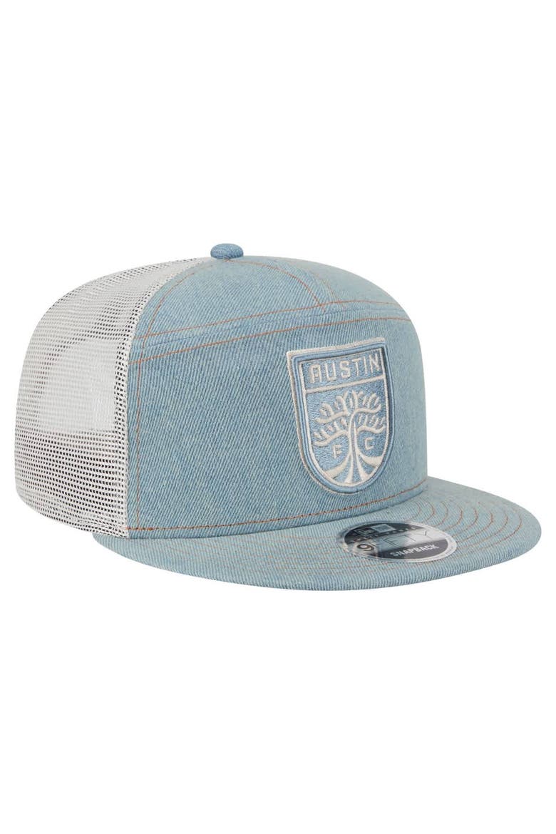 Men's New Era  Denim/Tan Austin FC 9FIFTY Camp Snapback Hat, Alternate, color, Denim