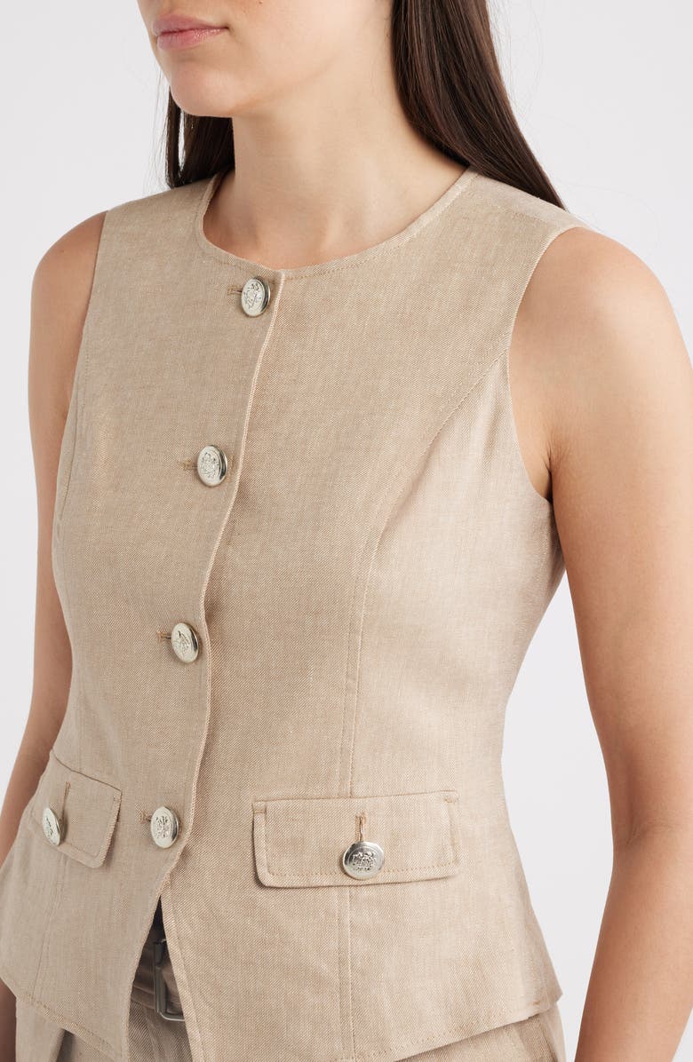Halogen<sup>®</sup> Crewneck Cutaway Vest, Alternate, color, Pebble