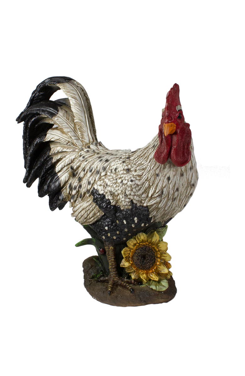 Northlight 17" Standing Rooster Outdoor Garden Statue, Alternate, color, White