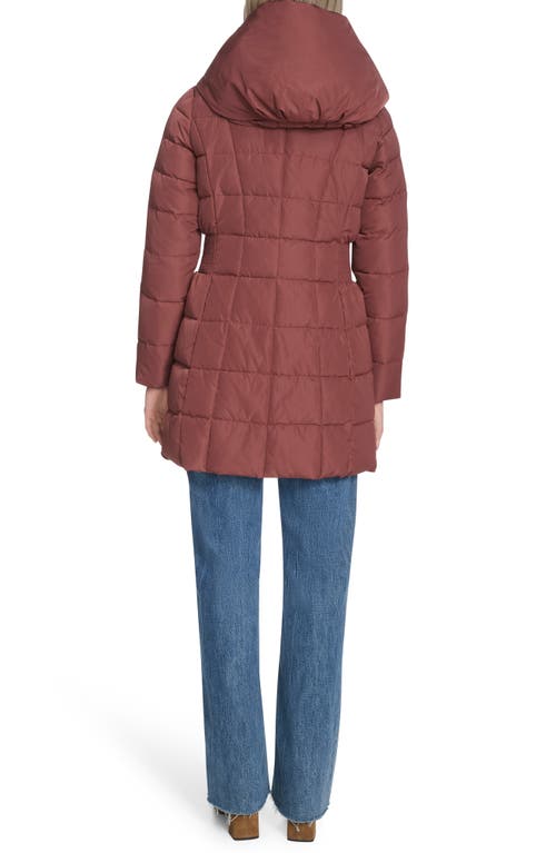 Cole Haan Hooded Down & Feather Jacket In Brown