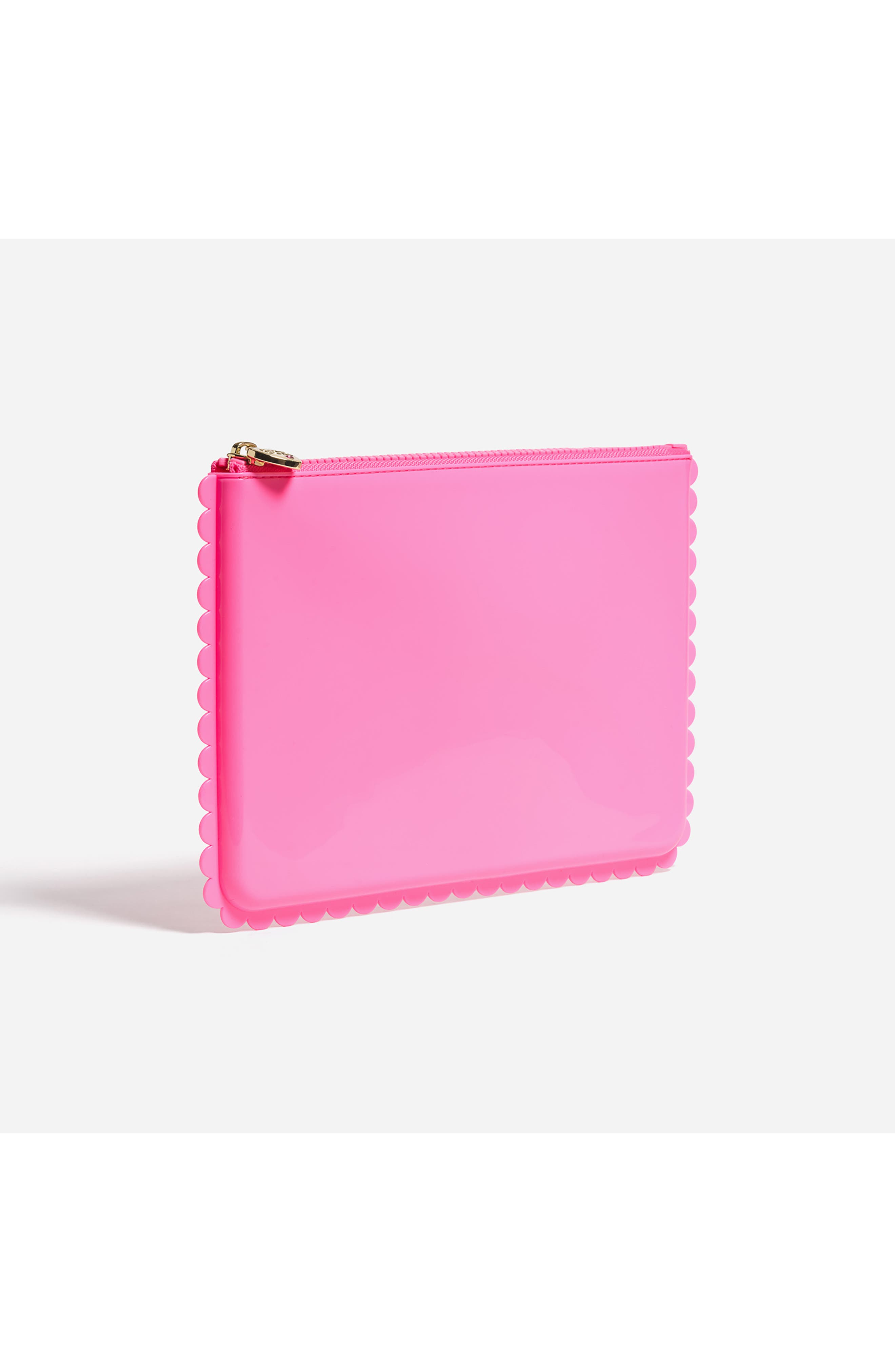 Jelly Scalloped Flat Pouch, Alternate, color, BUBBLEGUM