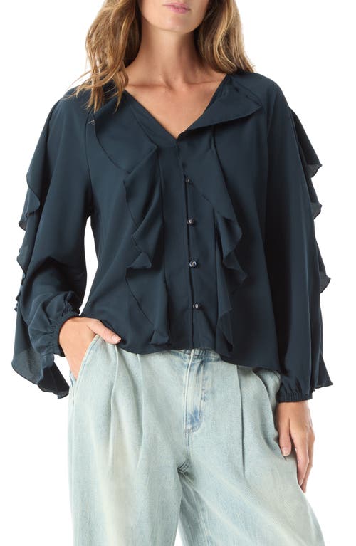 Do By Dee Ocleppo Elysia Ruffle Top In Blue