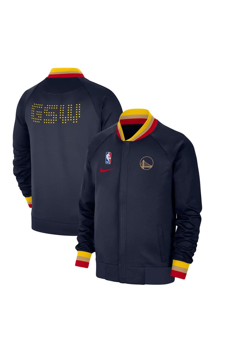 Nike Men's Nike Navy Golden State Warriors 2024/25 City Edition Authentic Showtime Performance Full-Zip Jacket, Alternate, color, 