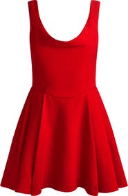 Alice + Olivia Estrella Draped Fit & Flare Minidress