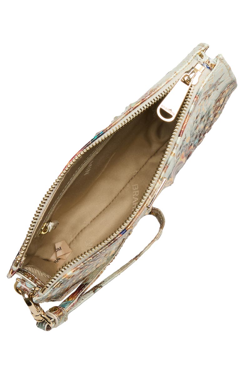 Brahmin Daisy Croc Embossed Leather Wristlet, Alternate, color, 