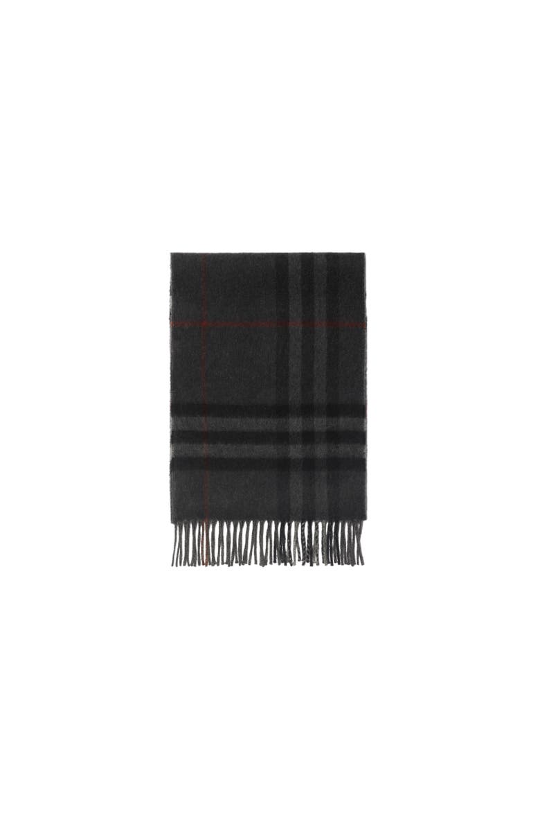 Burberry Contrast Check Cashmere Scarf, Alternate, color, Grey/Charcoal