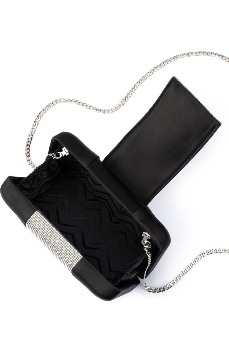 Olga Berg Aubrey Crystal Trim Clutch, Alternate, color, Black