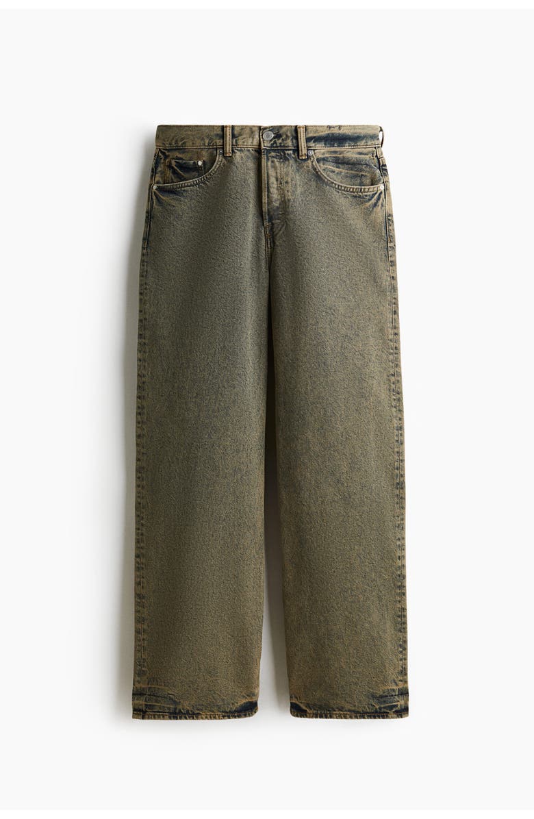 H&M Loose Straight Jeans, Main, color, Denim Green-Blue